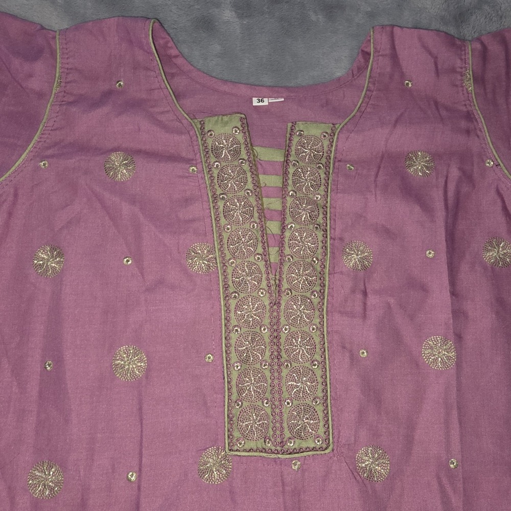 Indian Pakistani Kurta Kameez Tunic Top‎ Dress Pink Womens Size 36